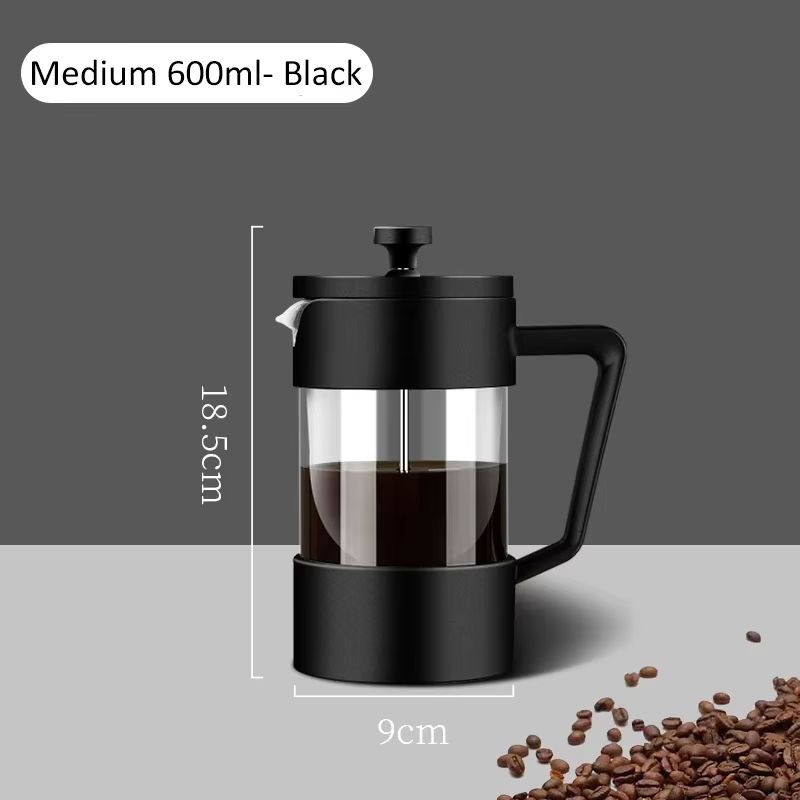 Borosilicate Glass French Press Coffee Maker  Durable Hand Brew Pot In 350ML  600ML  1000ML Sizes 7