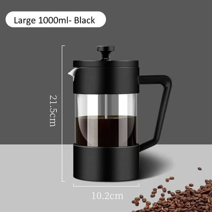 Borosilicate Glass French Press Coffee Maker  Durable Hand Brew Pot In 350ML  600ML  1000ML Sizes 8