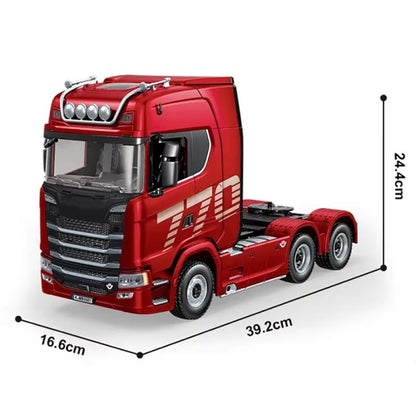HUINA 118 Scale RC Truck  19CH Alloy Remote Control Tractor With Trailer Lights  Sounds 4