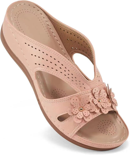 Womens Flower Hollow Wedge Sandals  Casual Platform NonSlip Slippers For Outdoor Comfort  Style 12