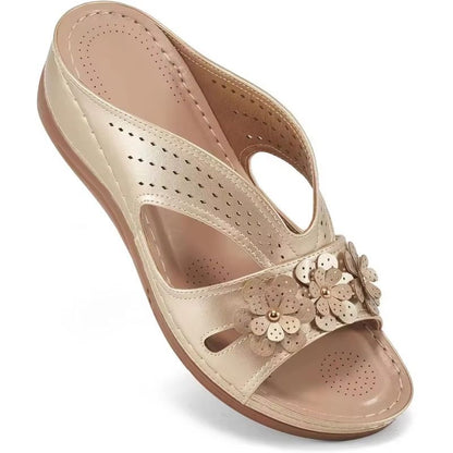 Womens Flower Hollow Wedge Sandals  Casual Platform NonSlip Slippers For Outdoor Comfort  Style 2