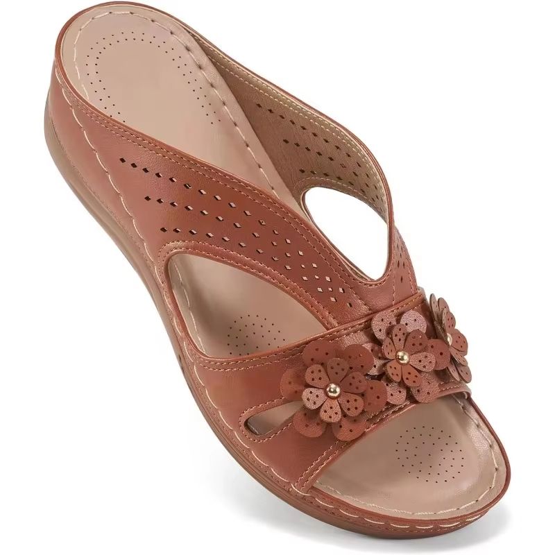 Womens Flower Hollow Wedge Sandals  Casual Platform NonSlip Slippers For Outdoor Comfort  Style 5