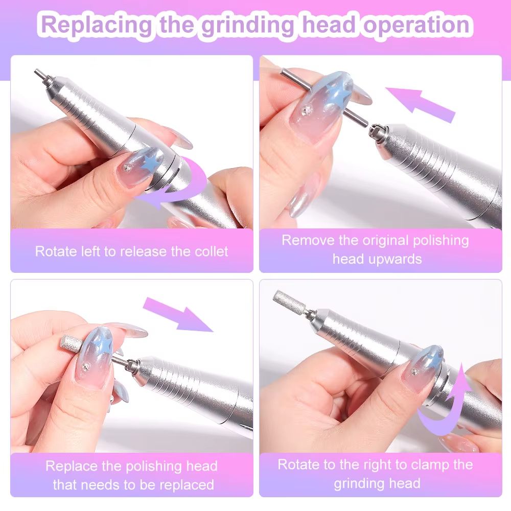 45000RPM Rechargeable Electric Nail Drill  Professional Portable Manicure  Gel Nail Tool 4