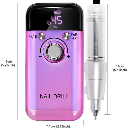 45000RPM Rechargeable Electric Nail Drill  Professional Portable Manicure  Gel Nail Tool 5