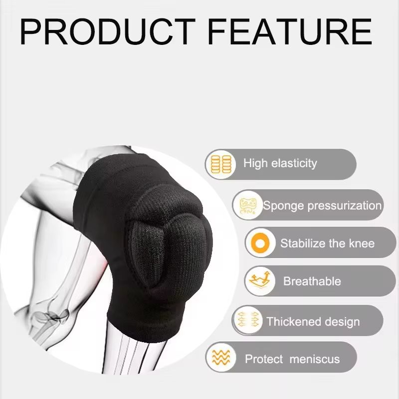 Thickened Sports Knee Pads  NonSlip Fitness  Basketball Knee Support Brace For Men And Women 5