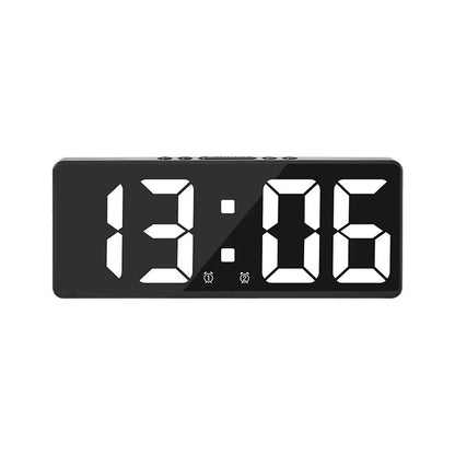 LED Digital Alarm Clock With Mirror Display  Voice Control Snooze  Night Mode Table Clock 11
