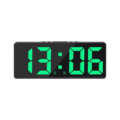 LED Digital Alarm Clock With Mirror Display  Voice Control Snooze  Night Mode Table Clock 13
