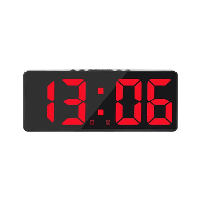 LED Digital Alarm Clock With Mirror Display  Voice Control Snooze  Night Mode Table Clock 14