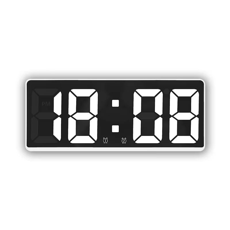 LED Digital Alarm Clock With Mirror Display  Voice Control Snooze  Night Mode Table Clock 15