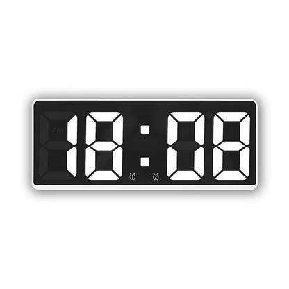 LED Digital Alarm Clock With Mirror Display  Voice Control Snooze  Night Mode Table Clock 15