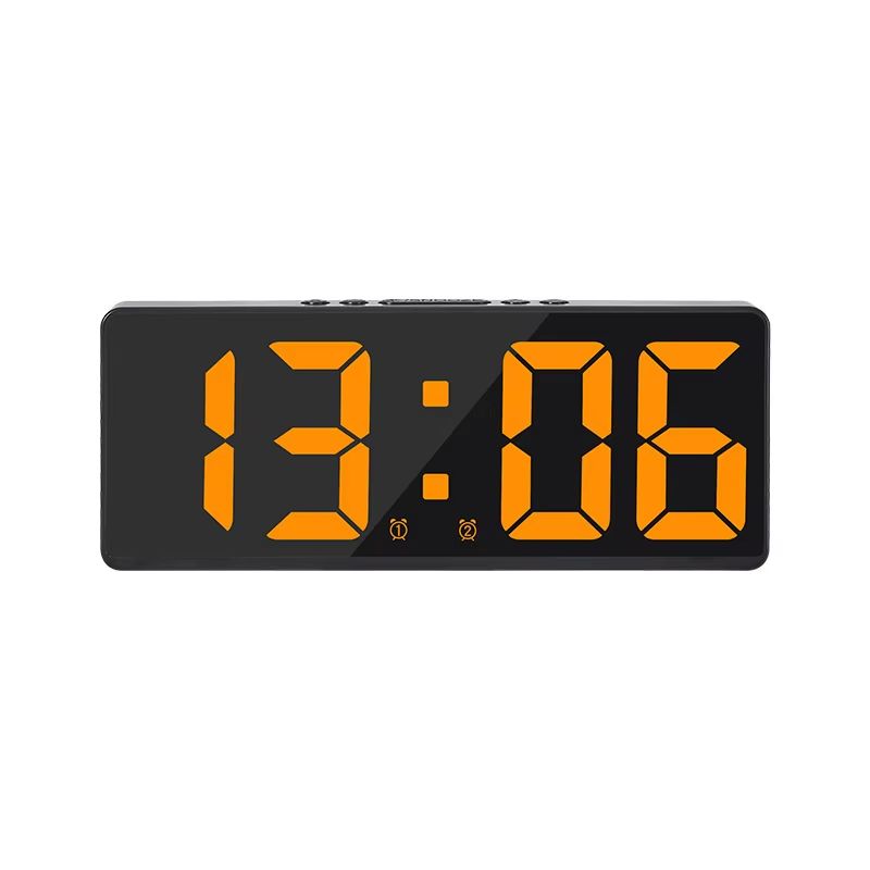 LED Digital Alarm Clock With Mirror Display  Voice Control Snooze  Night Mode Table Clock 6
