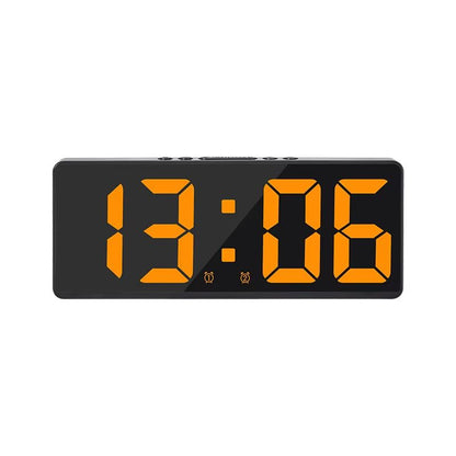 LED Digital Alarm Clock With Mirror Display  Voice Control Snooze  Night Mode Table Clock 6