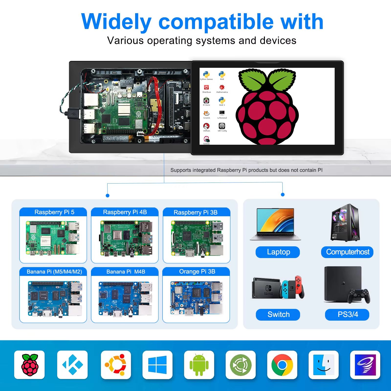 8Inch Raspberry Pi 54 Touchscreen Monitor  1280x800 LCD With Builtin Fans  Speaker 2