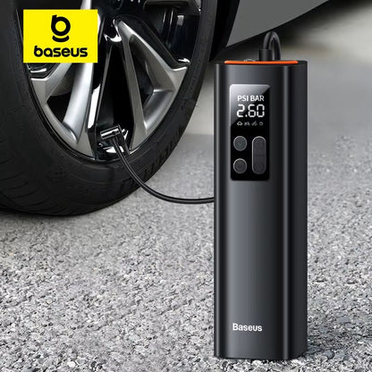Baseus Mini Car Air Compressor – 12V 150PSI Portable Tire Inflator with Smart Digital Display