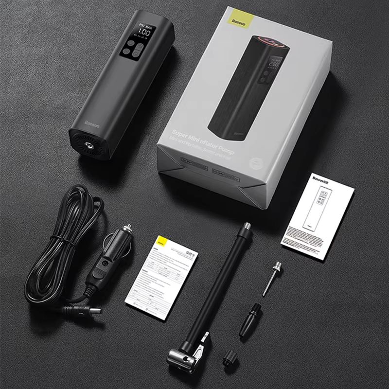 Baseus Mini Car Air Compressor  12V 150PSI Portable Tire Inflator With Smart Digital Display 6