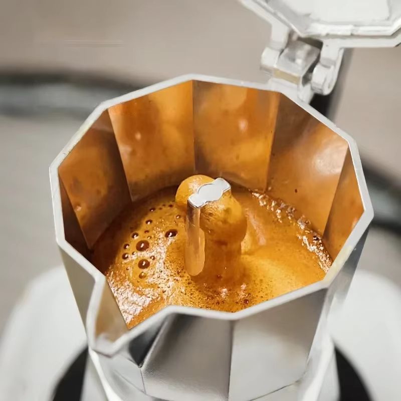 Mocha Coffee Pot  Italian Aluminum Octagonal Coffee  Tea Maker Portable Espresso Brewer 4