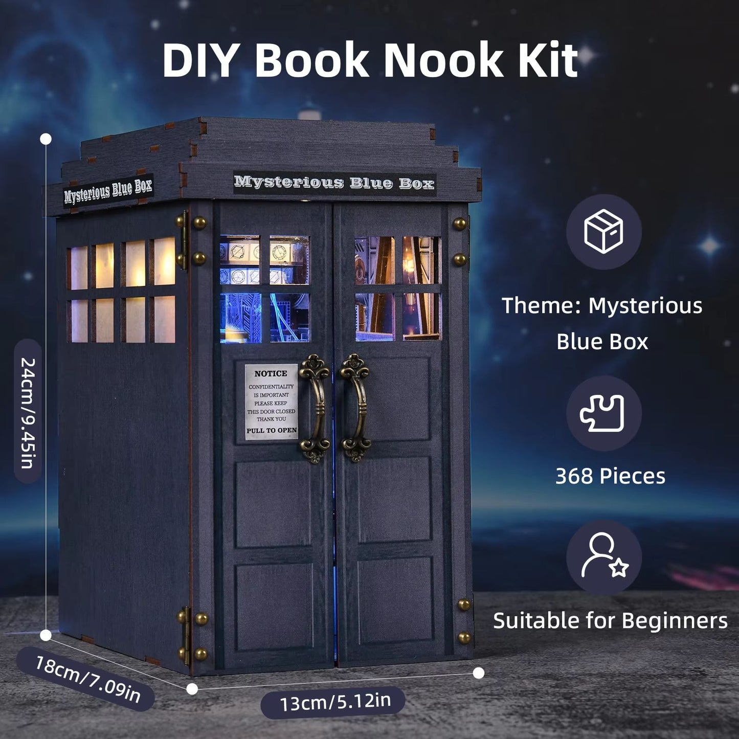 Doctor Who TARDIS Book Nook Kit  3D DIY Wooden Puzzle Bookshelf Insert  Handmade Model Decoration 1