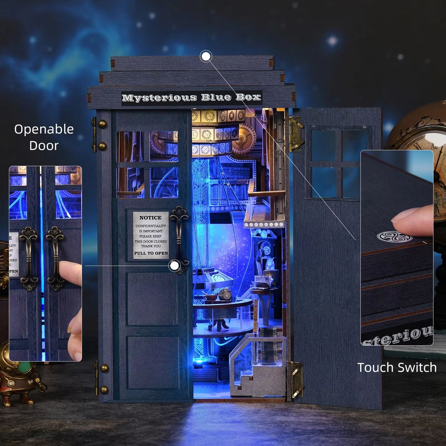 Doctor Who TARDIS Book Nook Kit  3D DIY Wooden Puzzle Bookshelf Insert  Handmade Model Decoration 2
