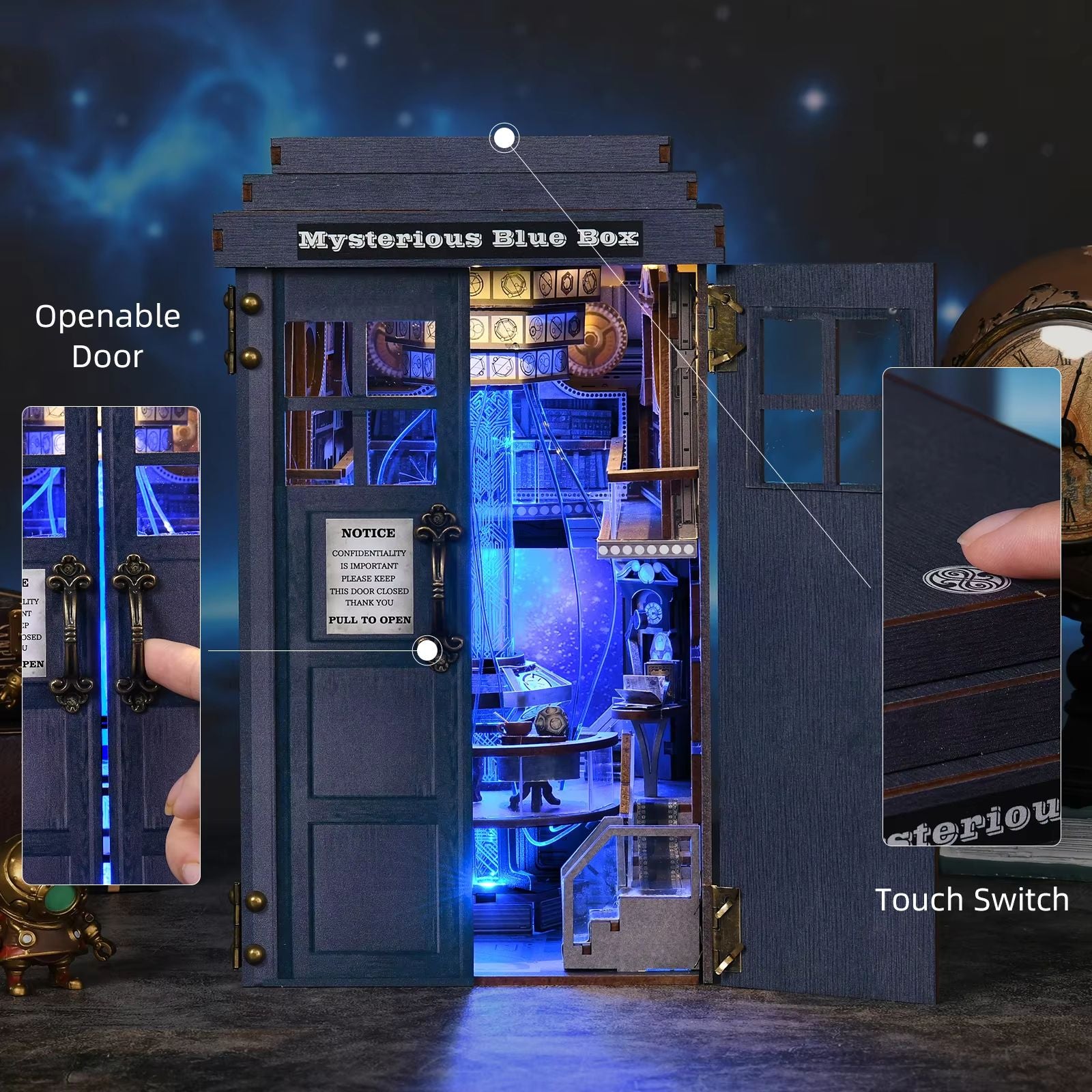 Doctor Who TARDIS Book Nook Kit  3D DIY Wooden Puzzle Bookshelf Insert  Handmade Model Decoration 2