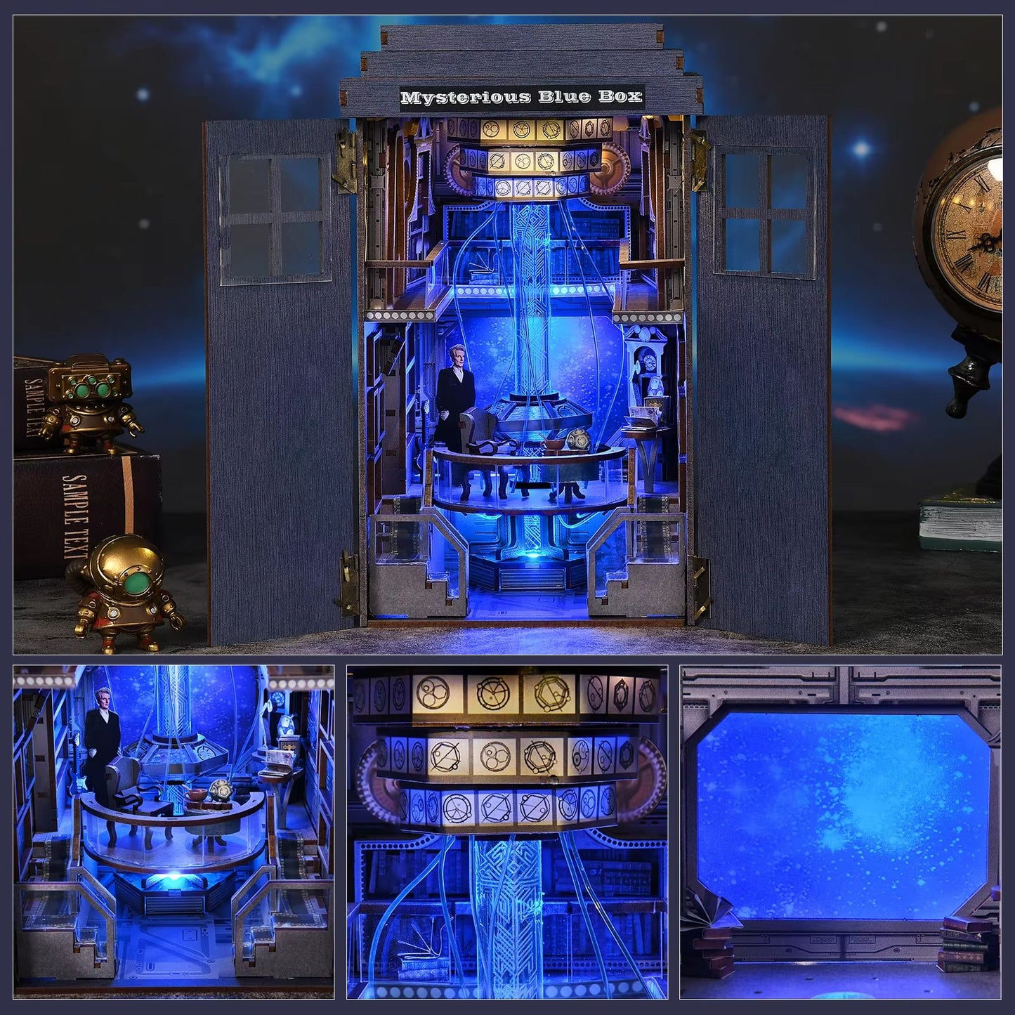 Doctor Who TARDIS Book Nook Kit  3D DIY Wooden Puzzle Bookshelf Insert  Handmade Model Decoration 3