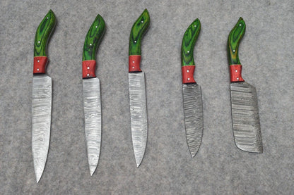 Custom Damascus Steel Knife Set  Handmade Professional Chef Knives 1