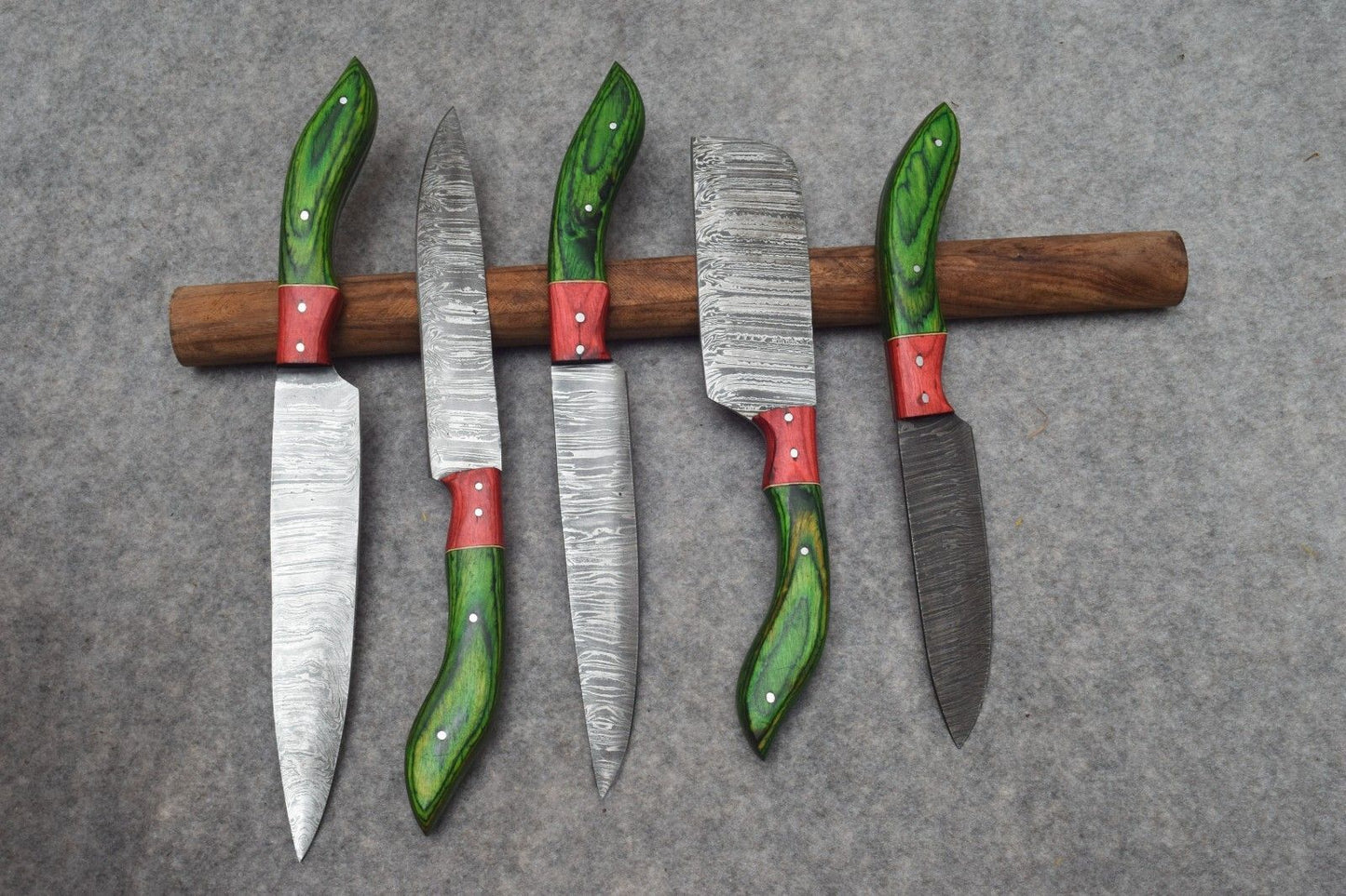 Custom Damascus Steel Knife Set  Handmade Professional Chef Knives 2