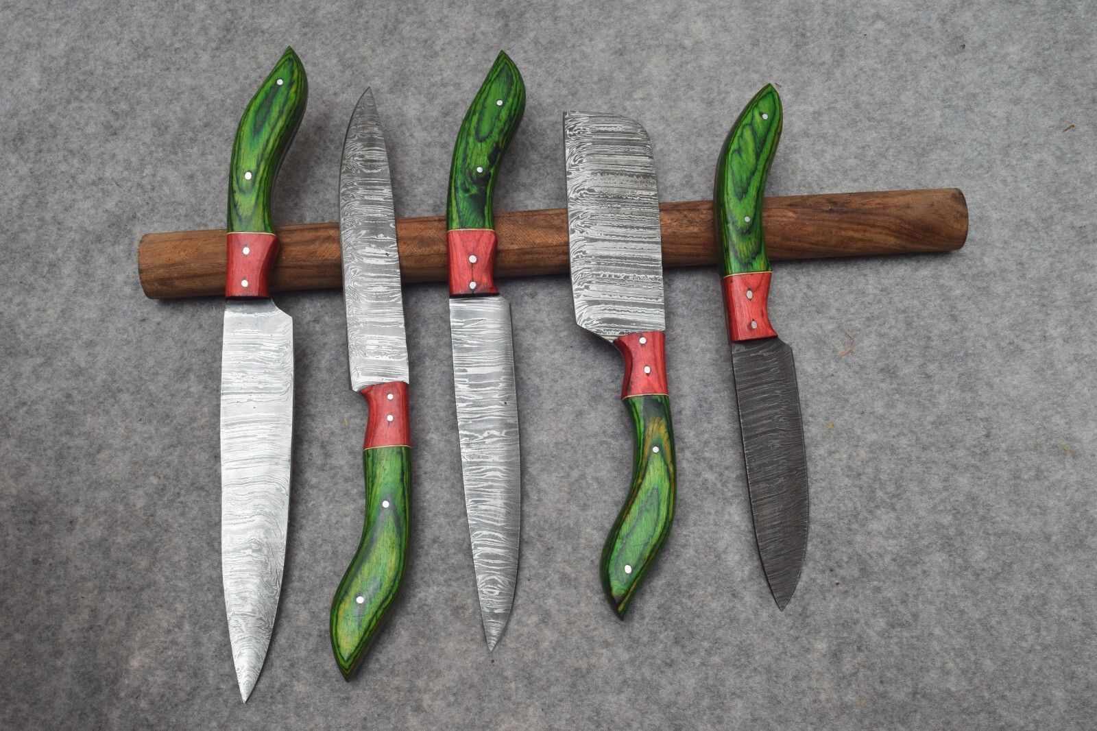Custom Damascus Steel Knife Set  Handmade Professional Chef Knives 2