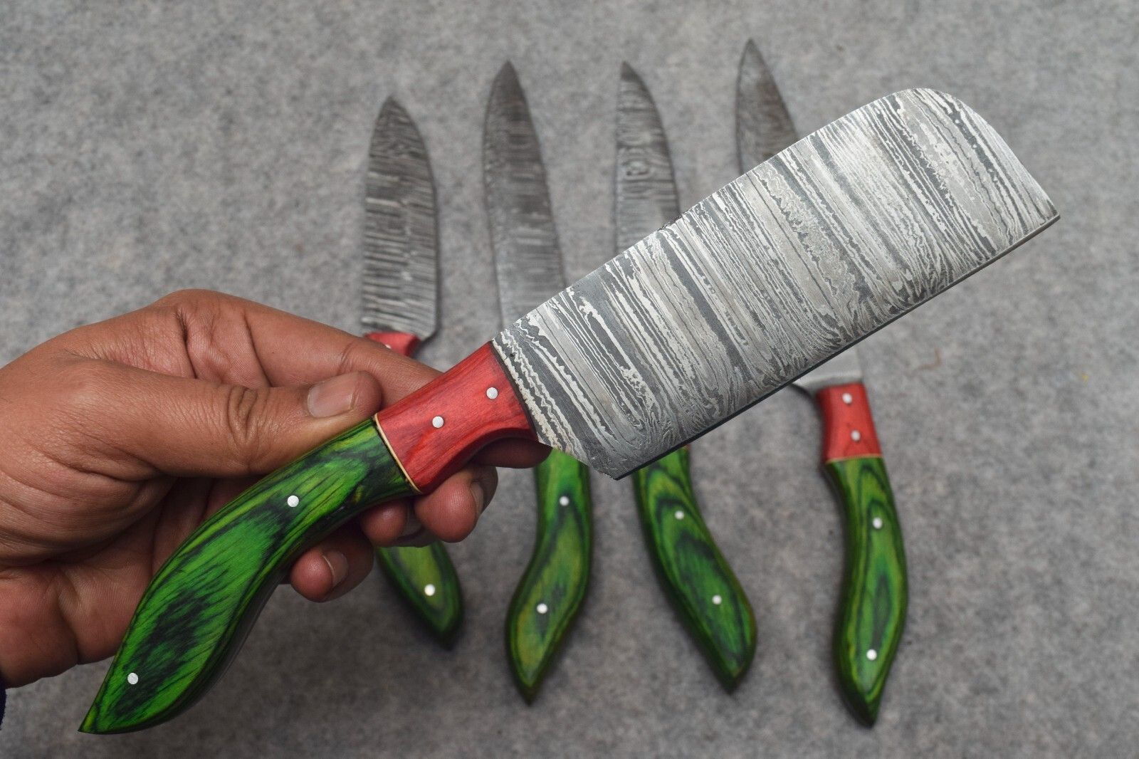 Custom Damascus Steel Knife Set  Handmade Professional Chef Knives 3