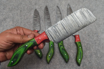 Custom Damascus Steel Knife Set  Handmade Professional Chef Knives 3