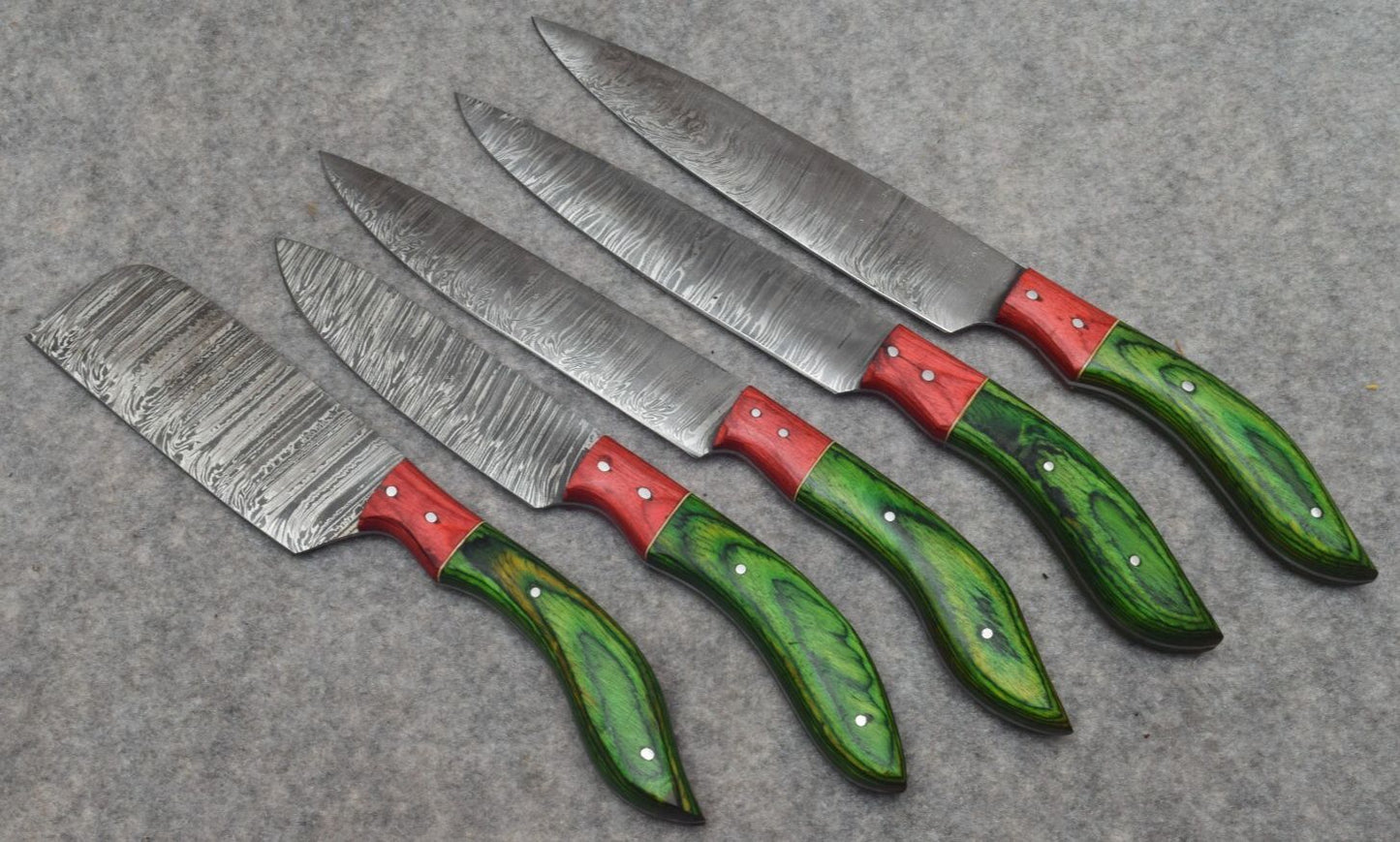 Custom Damascus Steel Knife Set | Handmade Professional Chef Knives