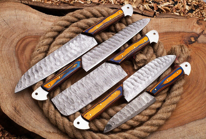 Luxury Handmade Damascus Steel Chef Knives  Professional Kitchen Set 1