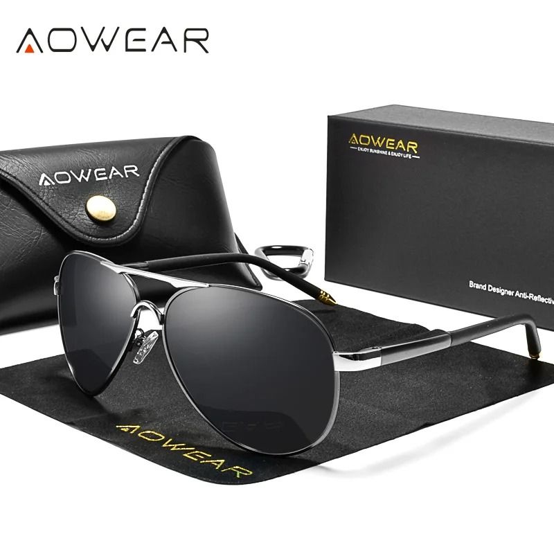 Mens Polarized Aviation Sunglasses Driving HD Pilot Sun Glasses 11