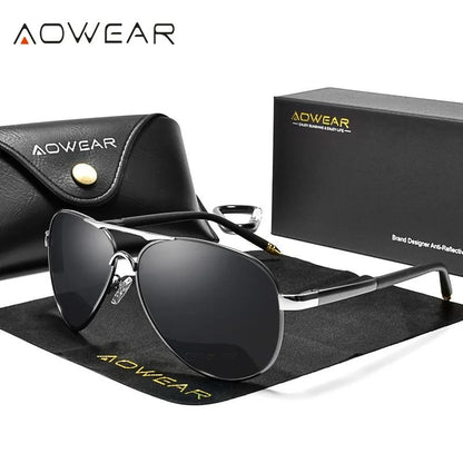 Mens Polarized Aviation Sunglasses Driving HD Pilot Sun Glasses 11