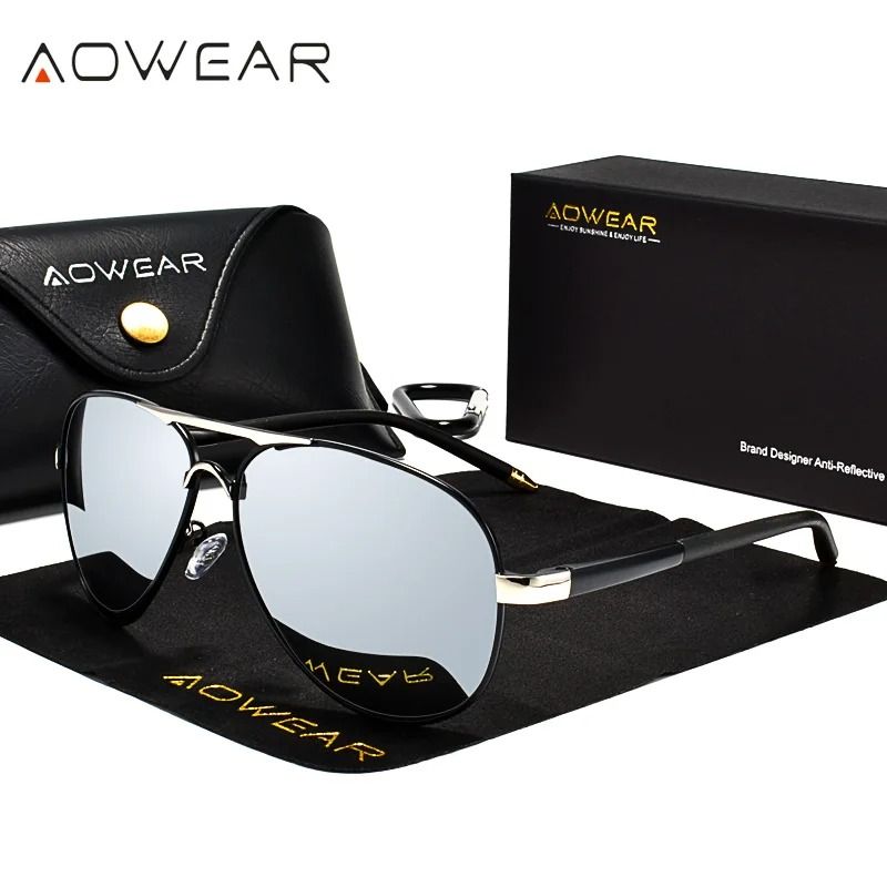 Mens Polarized Aviation Sunglasses Driving HD Pilot Sun Glasses 12