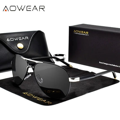 Mens Polarized Aviation Sunglasses Driving HD Pilot Sun Glasses 2