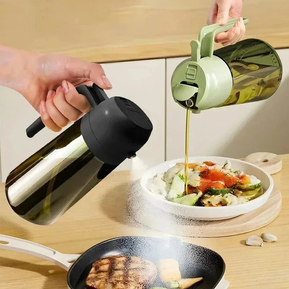 Olive Oil Dispenser Bottle 470ml Dark Green Glass Oil Sprayer 1