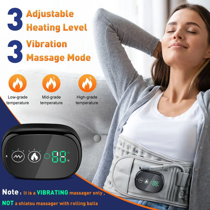 Heating Waist Massager Belt With Vibration And Inflatable Heated Pads 1