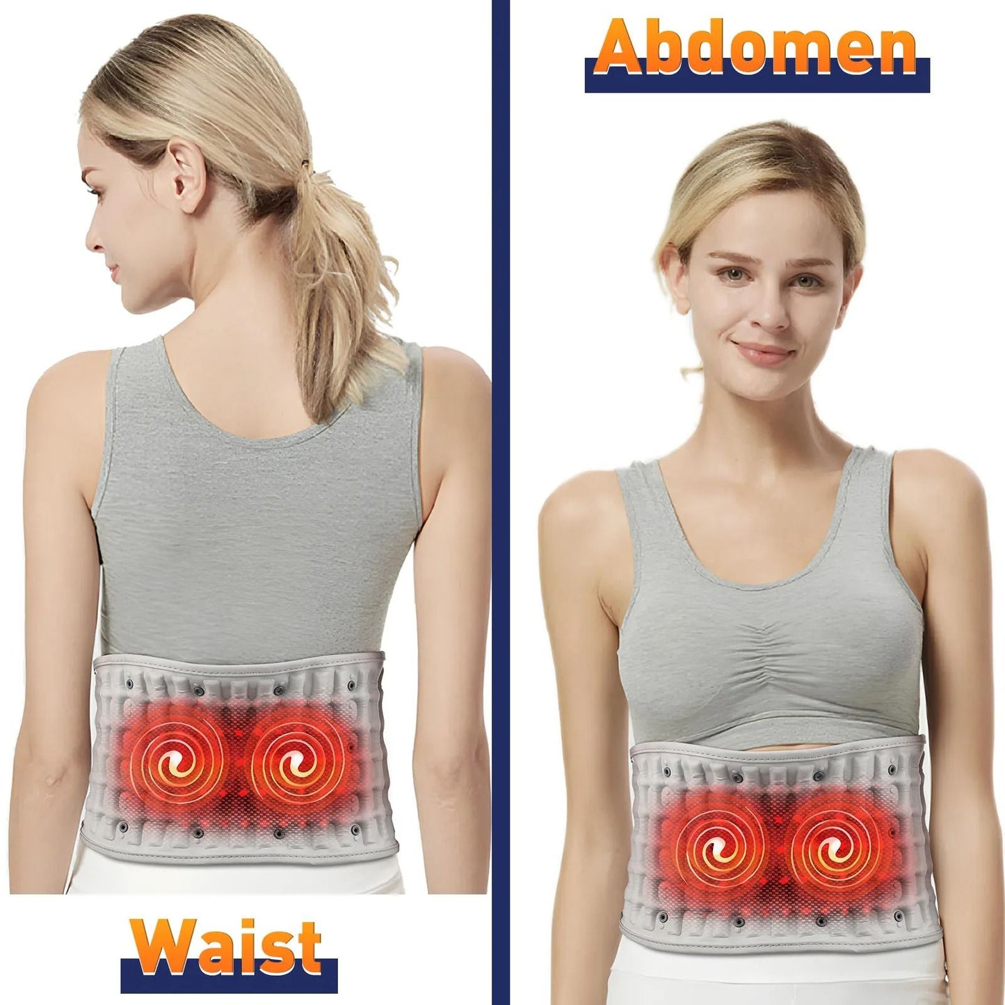 Heating Waist Massager Belt With Vibration And Inflatable Heated Pads 2
