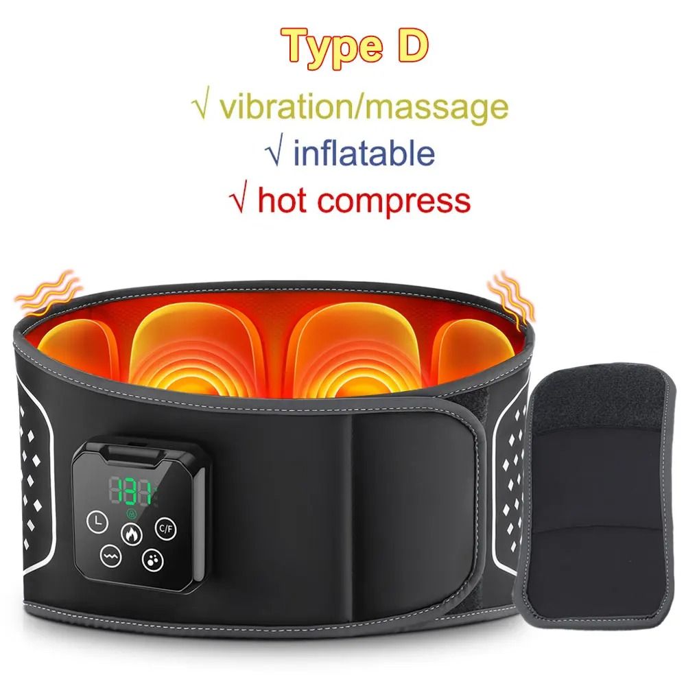 Heating Waist Massager Belt With Vibration And Inflatable Heated Pads 9