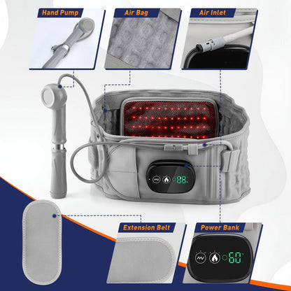 Heating Waist Massager Belt With Vibration And Inflatable Heated Pads 3