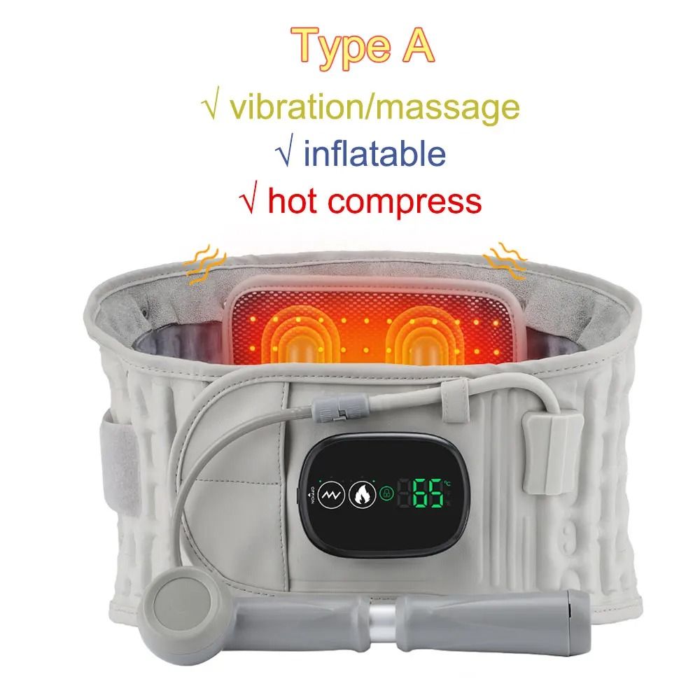 Heating Waist Massager Belt With Vibration And Inflatable Heated Pads 7