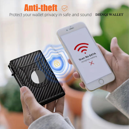 SecureTrack Carbon Fiber Wallet  Anti Theft Credit Card Holder  Minimalist AirTag Wallet With Coin  3