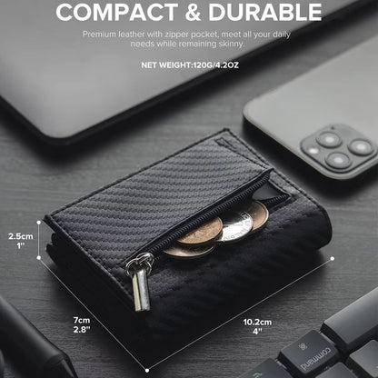SecureTrack Carbon Fiber Wallet  Anti Theft Credit Card Holder  Minimalist AirTag Wallet With Coin  5