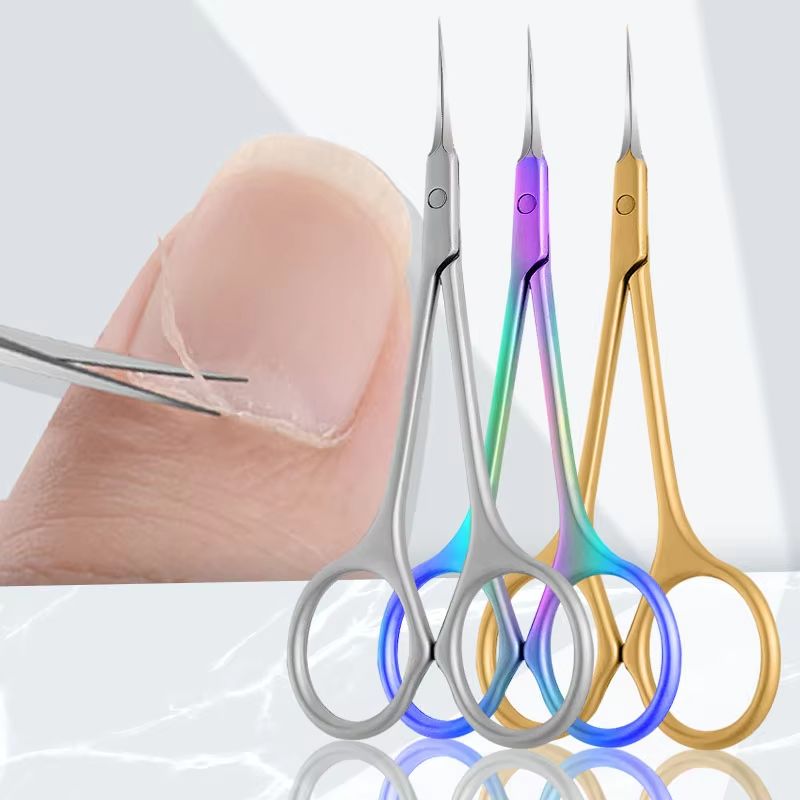 Precision Stainless Steel Cuticle Scissors – Dead Skin Remover & Russian Manicure Nail Scissors with Curved Tip