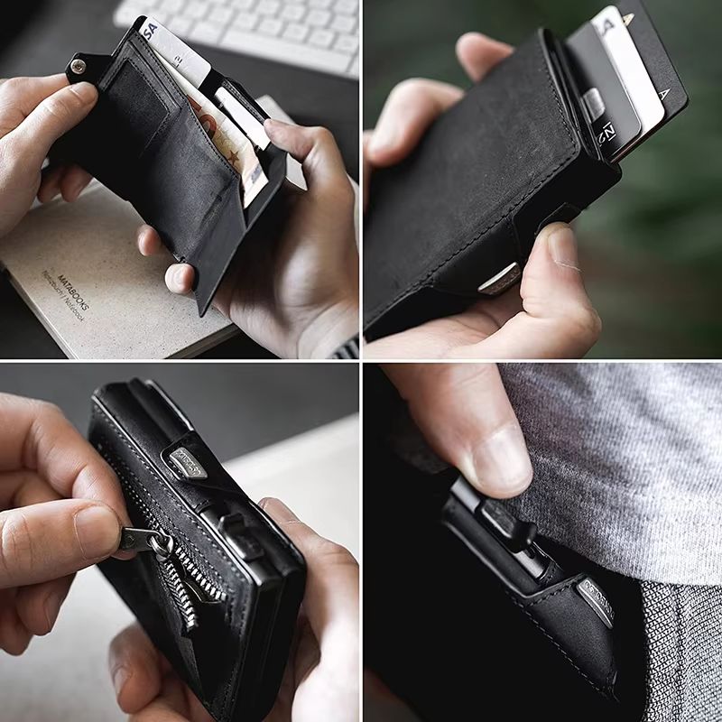 YATBEST RFID Metal Wallet  Automatic PopUp Card Holder With Large Capacity  AntiTheft Protection 1