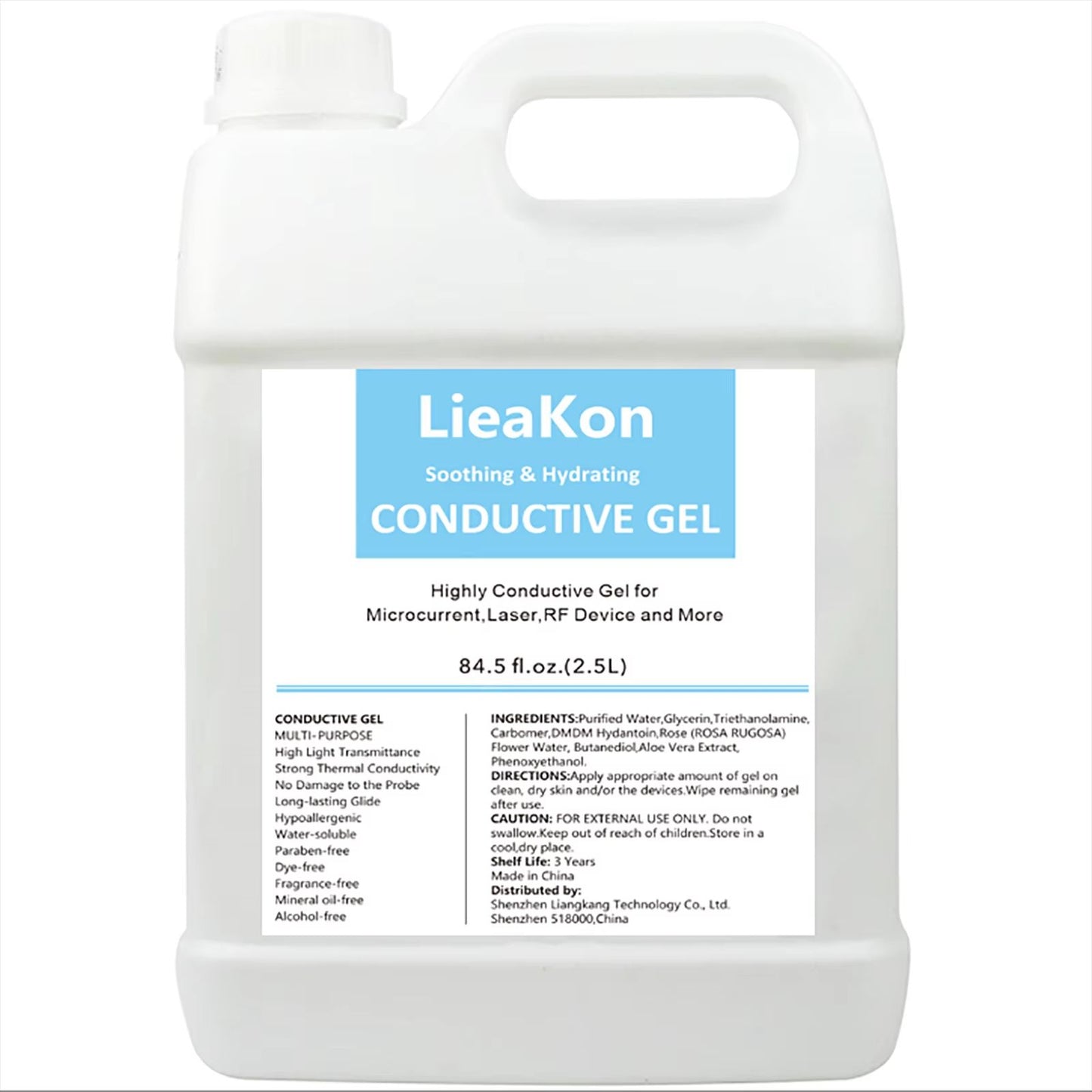 2.5L Professional Ultrasound Gel – Clear Conductor Gel for Radiofrequency, Cavitation & Skin Care Treatments