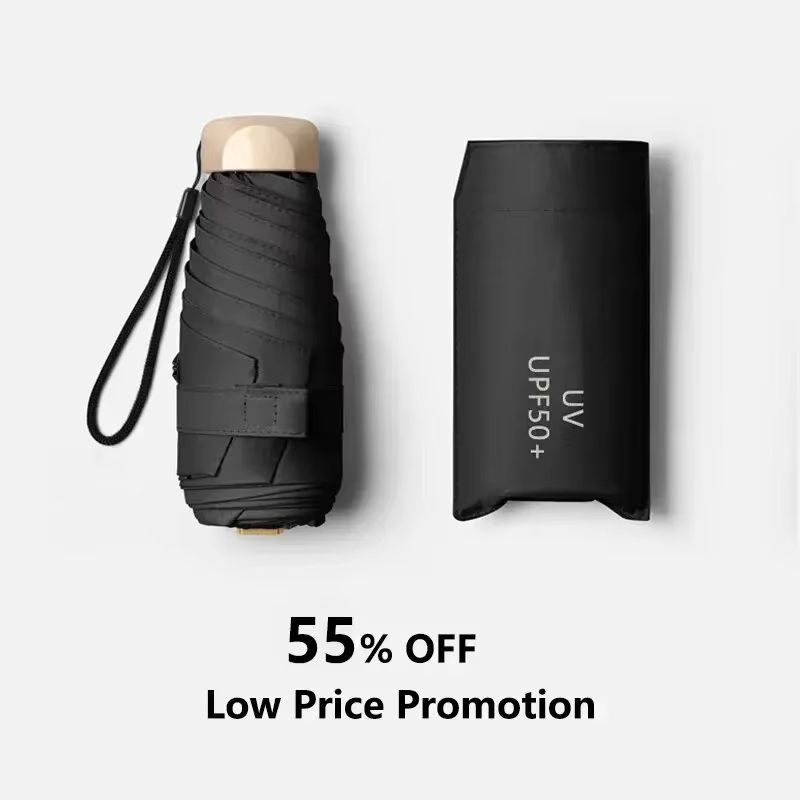 Mini Pocket Umbrella – Compact Folding Sun & Rain Parasol with UV Protection
