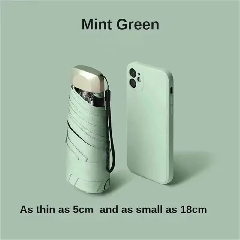 Mini Pocket Umbrella  Compact Folding Sun  Rain Parasol With UV Protection 7