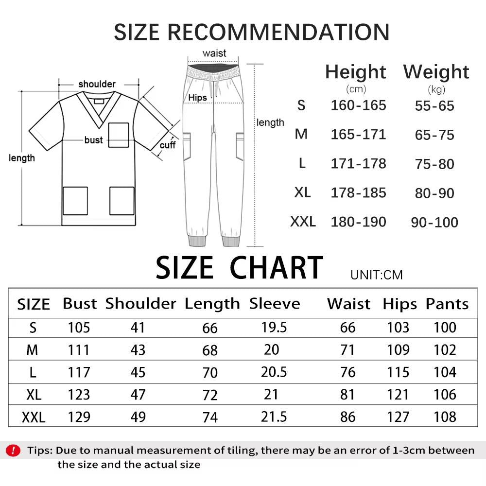 Lightweight Medical Scrub Set  AntiWrinkle Nursing Uniform With Jogger Pants For Men  Women 1
