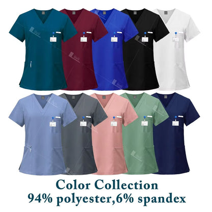 Lightweight Medical Scrub Set  AntiWrinkle Nursing Uniform With Jogger Pants For Men  Women 3